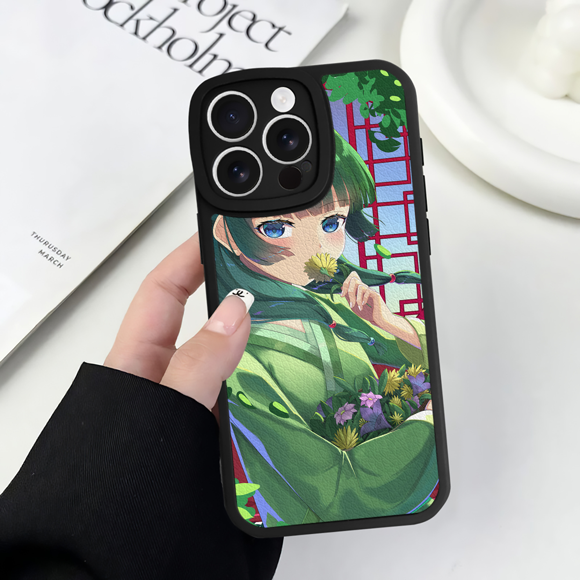 （画像用） 薬屋のひとりごと The Apothecary Diaries 【iPhone 16シリーズ対応】シリコンスマホケース（レザー調） 材質：シリコン